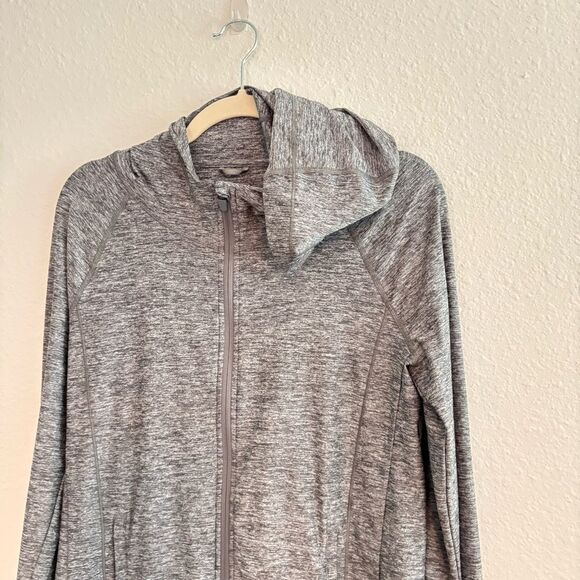 Athleta Gray Zip Up Sweatshirt with Hood Medium - Picture 2 of 4